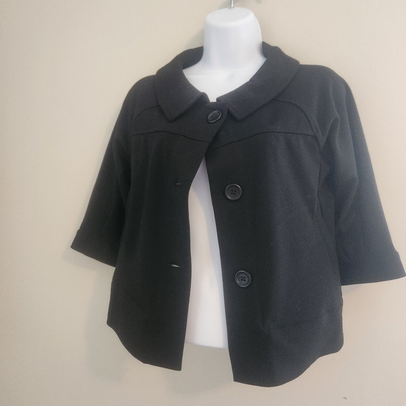 Banana Republic Black Cape with Rounded Collar and Boxy Fit - Picture 1 of 5